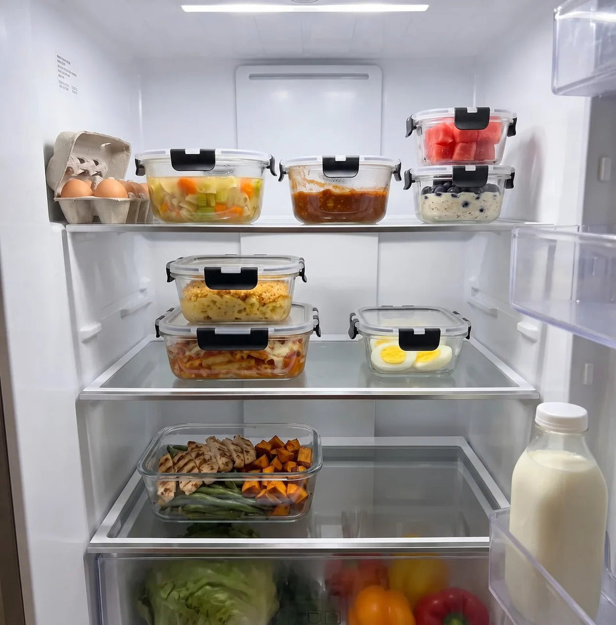 Razab 30 PC Glass Meal Prep Containers - 30_Glass_Black