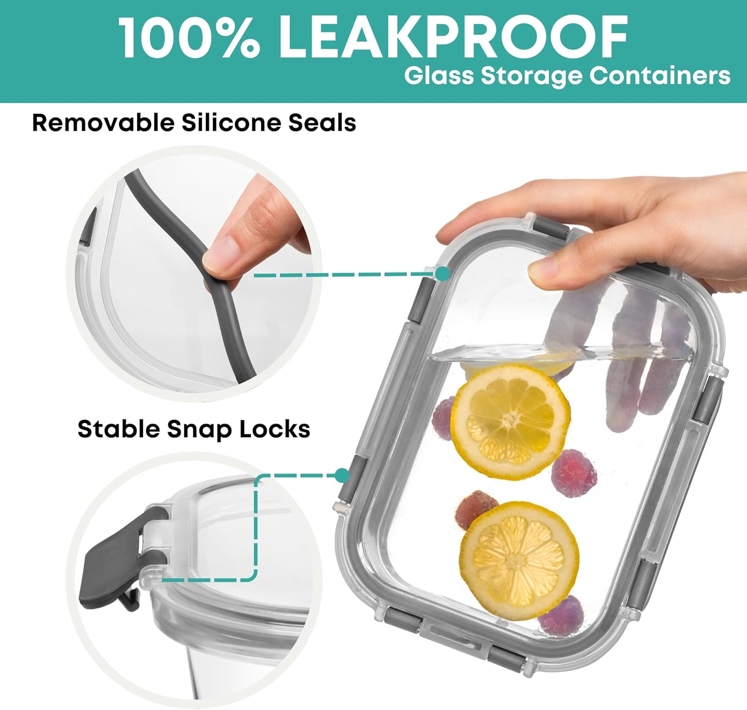 30 PC Glass Meal Prep Containers - Thumbnail 2