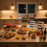 Razab 40 PC Glass Kitchen Storage Containers with Lids, Stackable Set - 40PC_Glass_Black
