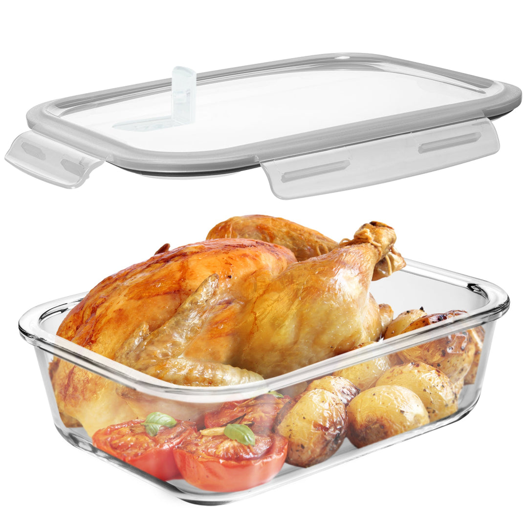 Razab's 2700 ml Large Glass Food Storage Container With Vent - 2700ML_Vent