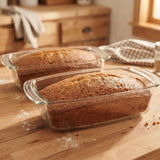 Set Of 2 Glass Loaf Pan Containers - 2setGreyLoafPan_NewLid