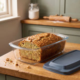 Set Of 2 Glass Loaf Pan Containers - 2setGreyLoafPan_NewLid