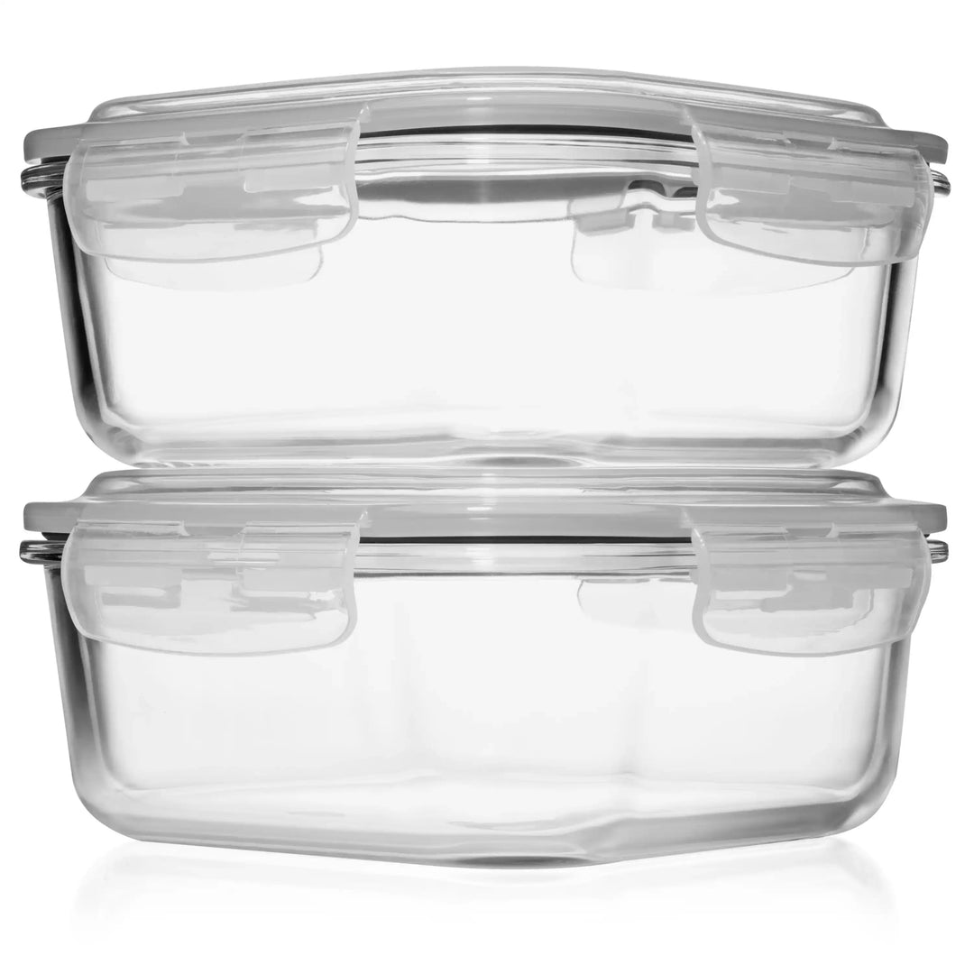 SET of 2 52 Oz Large Glass Food Storage Container with Airtight Lids, Razab