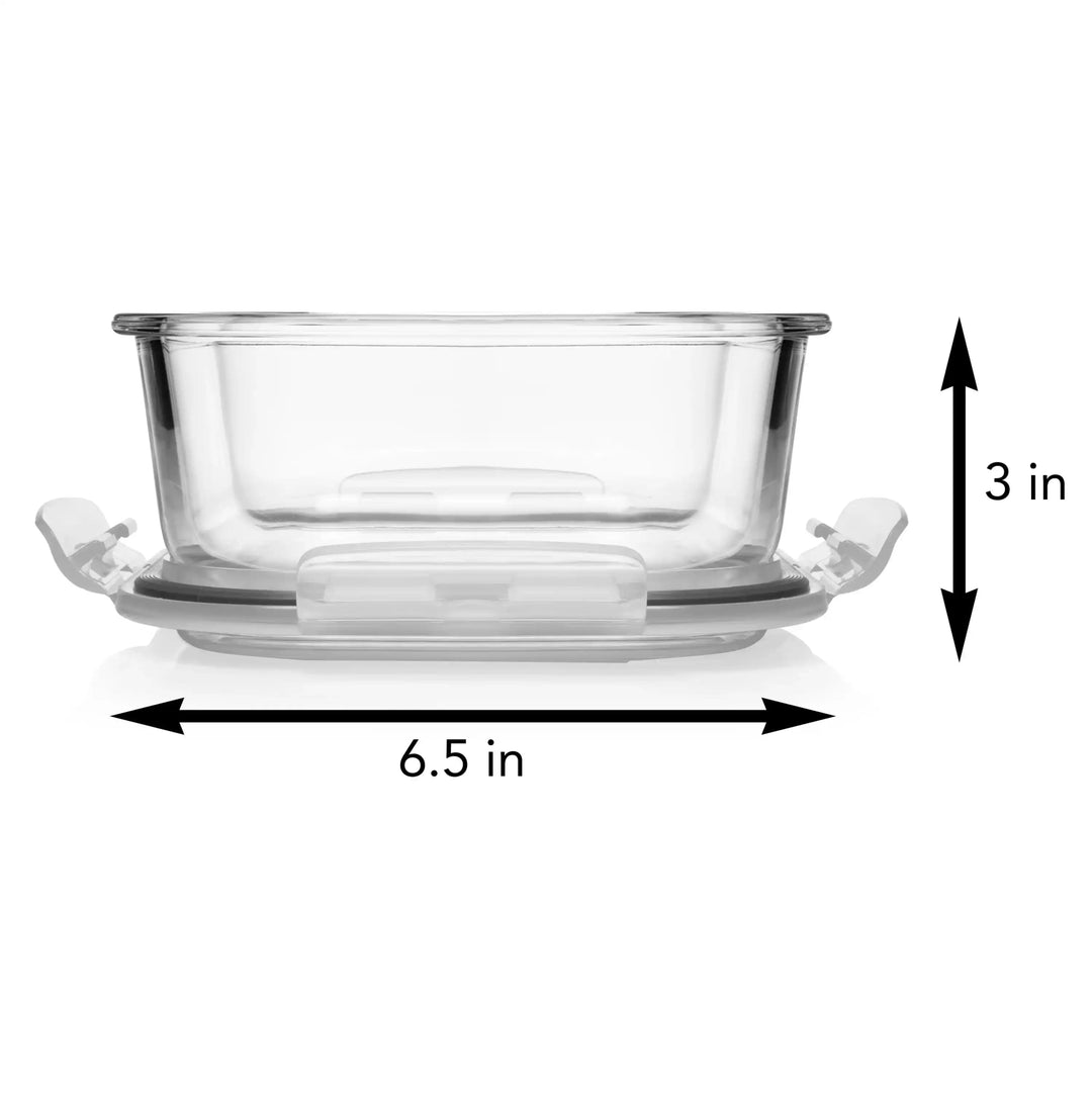 1200ML Glass Set - Set of 2 Pc Glass Food Storage Container - 2_1200ML_Glass