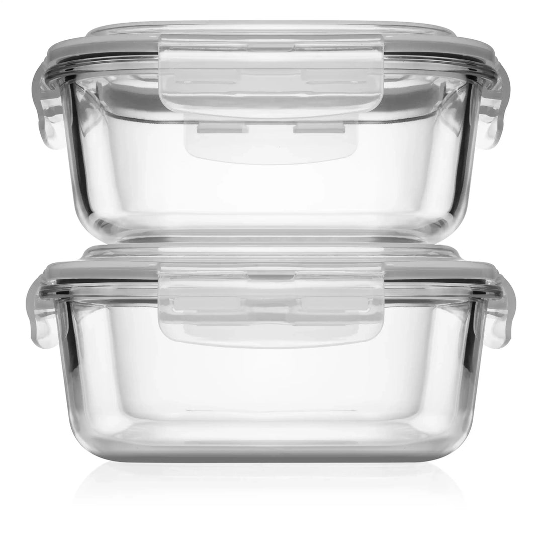 SET of 2 52 Oz Large Glass Food Storage Container with Airtight Lids, Razab
