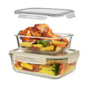 1520ML and 2700ML - Set of 2 Glass Food Storage Containers