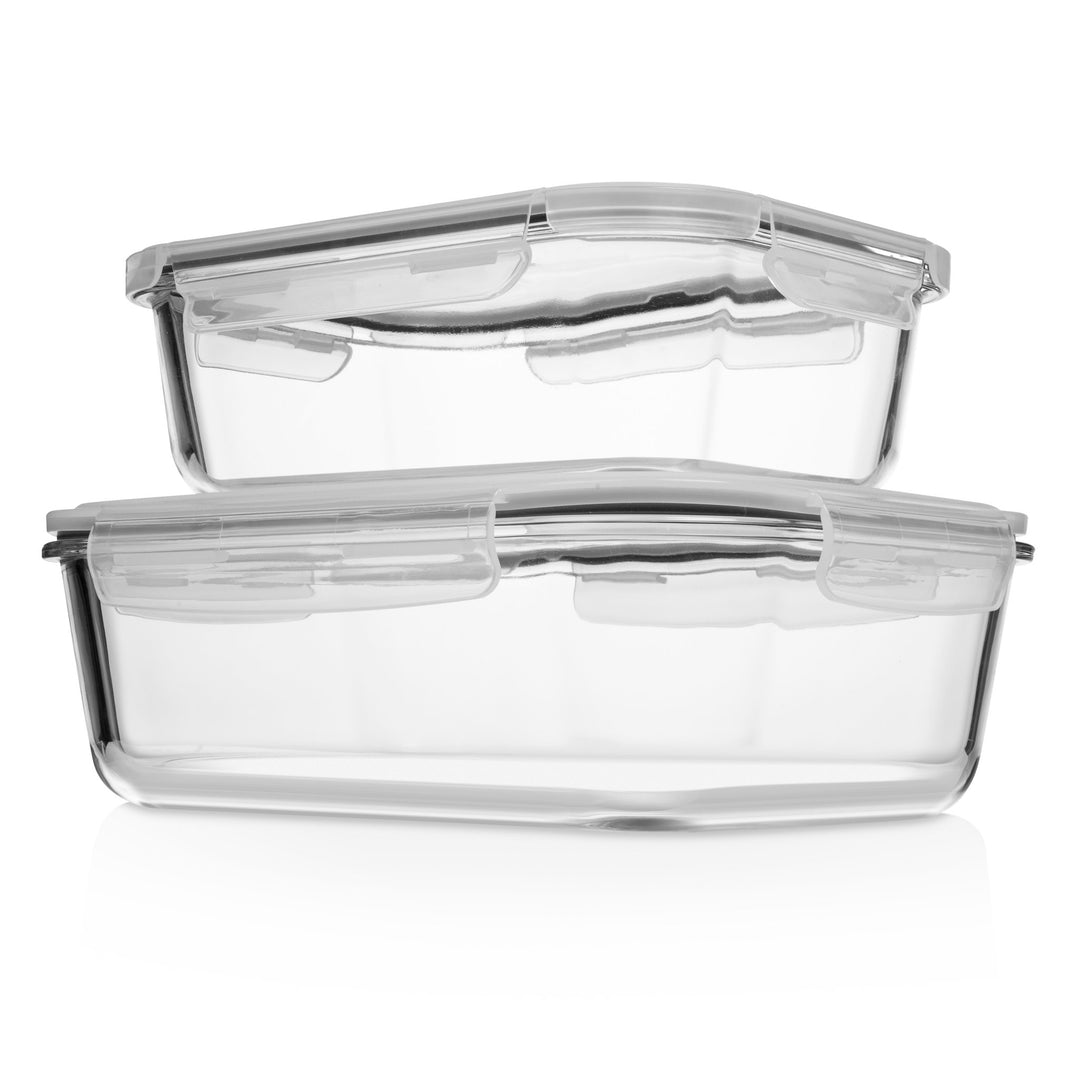1500ML and 2700ML - Set of 2 Glass Food Storage Container - razab-xl-l-con