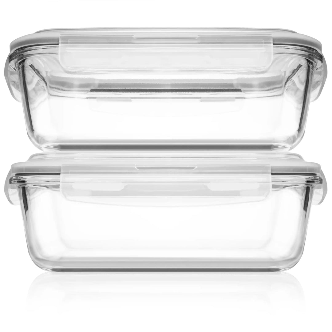 Razab 12 Pc Glass Food Storage Container Set with Lids 7, 4, 2 &1 Cup Round  Meal Prep, Secure Lid Containers for Lunch & Leftover Ideal for Baking