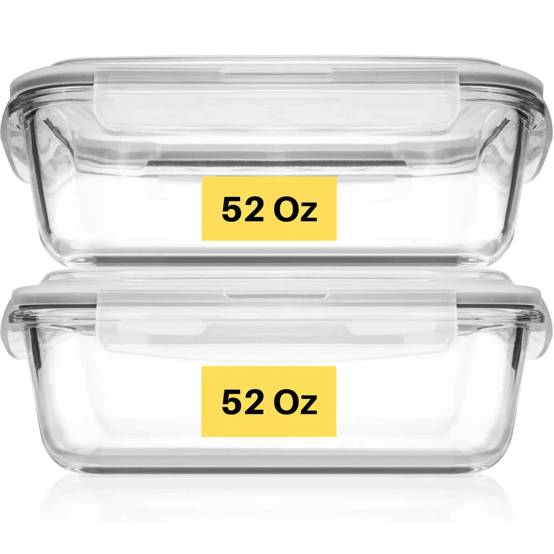 Extra Large 112 OZ Razab Glass Food Storage Container w/ Locking