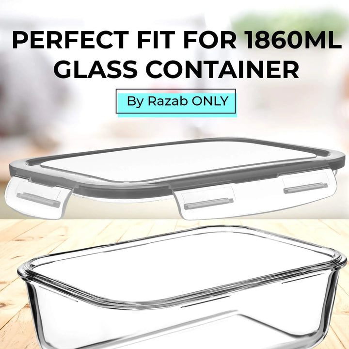 1860ML - Glass Conainer Set by Razab (Replacemnet lid) -