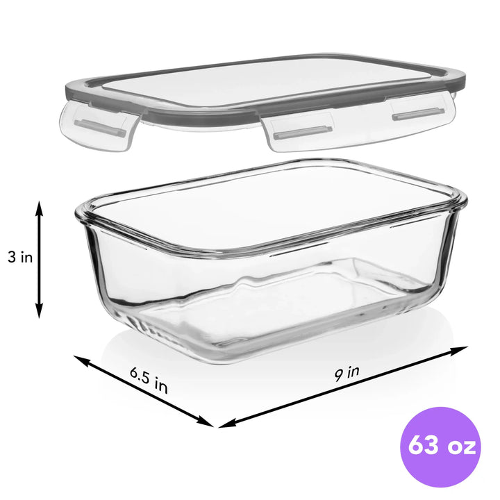 1860ML Glass Set - Set of 2 Pc Glass Food Storage Container - 2_1860ML_Glass