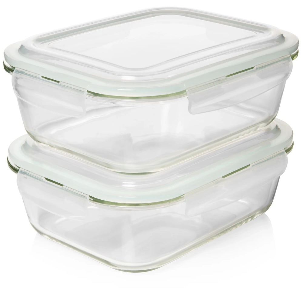 700/1000ML Spherical Glass Food Storage Container with Lids Large