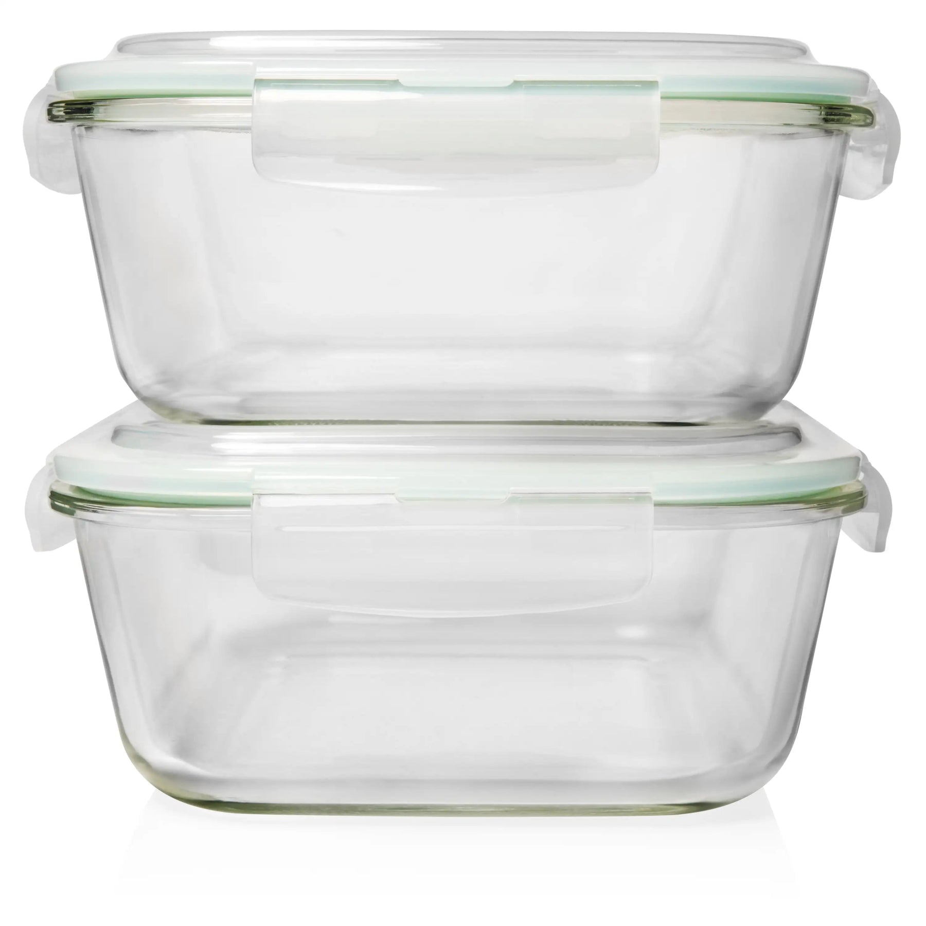 4 pc Round Glass Food Storage Container - 2 colored lid set – Razab