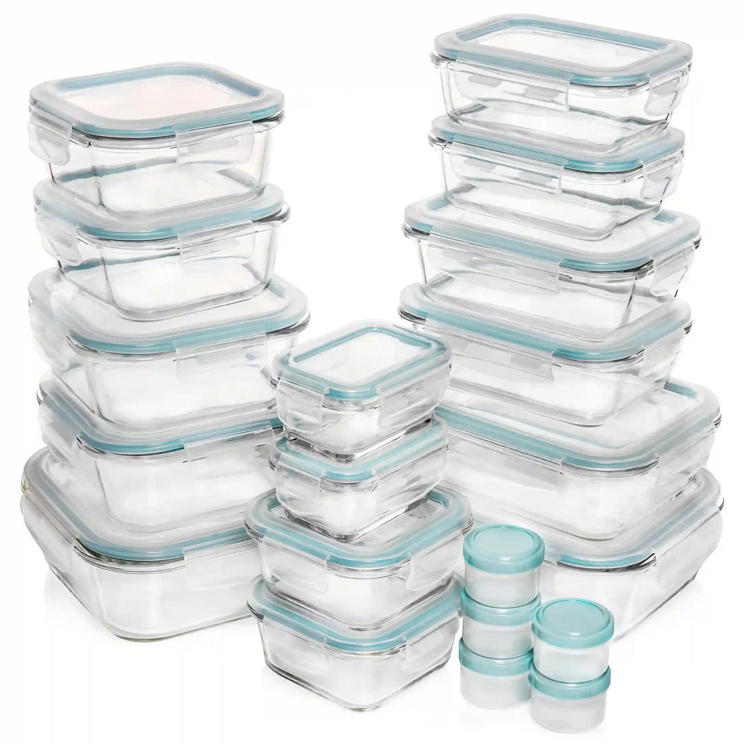 Food Storage Containers - Glass, 3-Section, Reusable - Erewhon