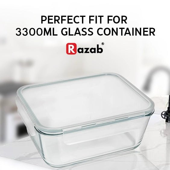 3300ML - Glass Conainer Set by Razab (Replacemnet lid) - Clear -