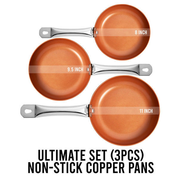  Pots and Pans Set, Cookware Copper Pan Set, Nonstick